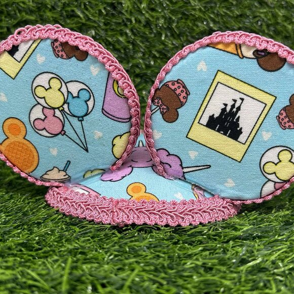Disney Park Food / Snacks Print HANDMADE Mouse Ear Hat/ Fascinator Hat - Picture 3 of 4